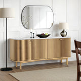Shorwell Oak Marble Large Sideboard Natural from Roseland Furniture