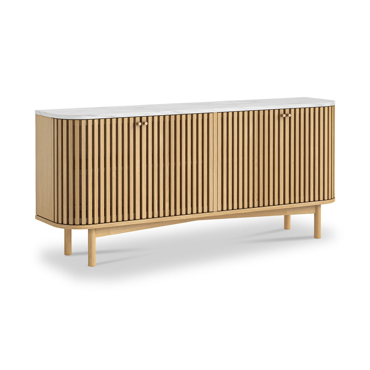 Shorwell Oak Marble Large Sideboard Natural from Roseland Furniture