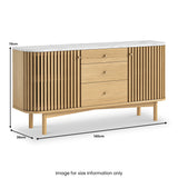 Shorwell Oak Marble 3 Drawer Sideboard Natural from Roseland Furniture