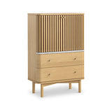 Shorwell Oak Marble 2 Drawer 2 Door Cabinet Natural from Roseland Furniture