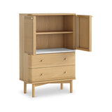 Shorwell Oak Marble 2 Drawer 2 Door Cabinet Natural from Roseland Furniture
