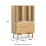 Shorwell Oak Marble 2 Drawer 2 Door Cabinet Natural from Roseland Furniture