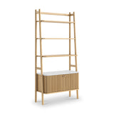 Shorwell Oak Marble Bookcase With 2 Door Slatted Cupboard Natural Life1 from Roseland Furniture