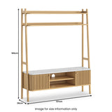 Shorwell Oak Marble Small Ladder TV Unit Natural from Roseland Furniture