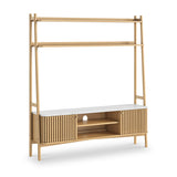Shorwell Oak Marble Large Ladder TV Unit Natural from Roseland Furniture