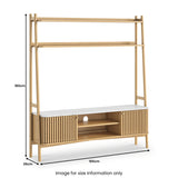 Shorwell Oak Marble Large Ladder TV Unit Natural from Roseland Furniture