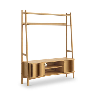 Shorwell Oak Slatted 137cm TV Ladder Unit