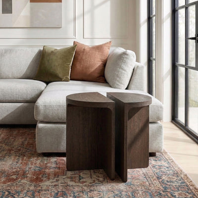 Mylor Oak Half Moon Nest of Tables