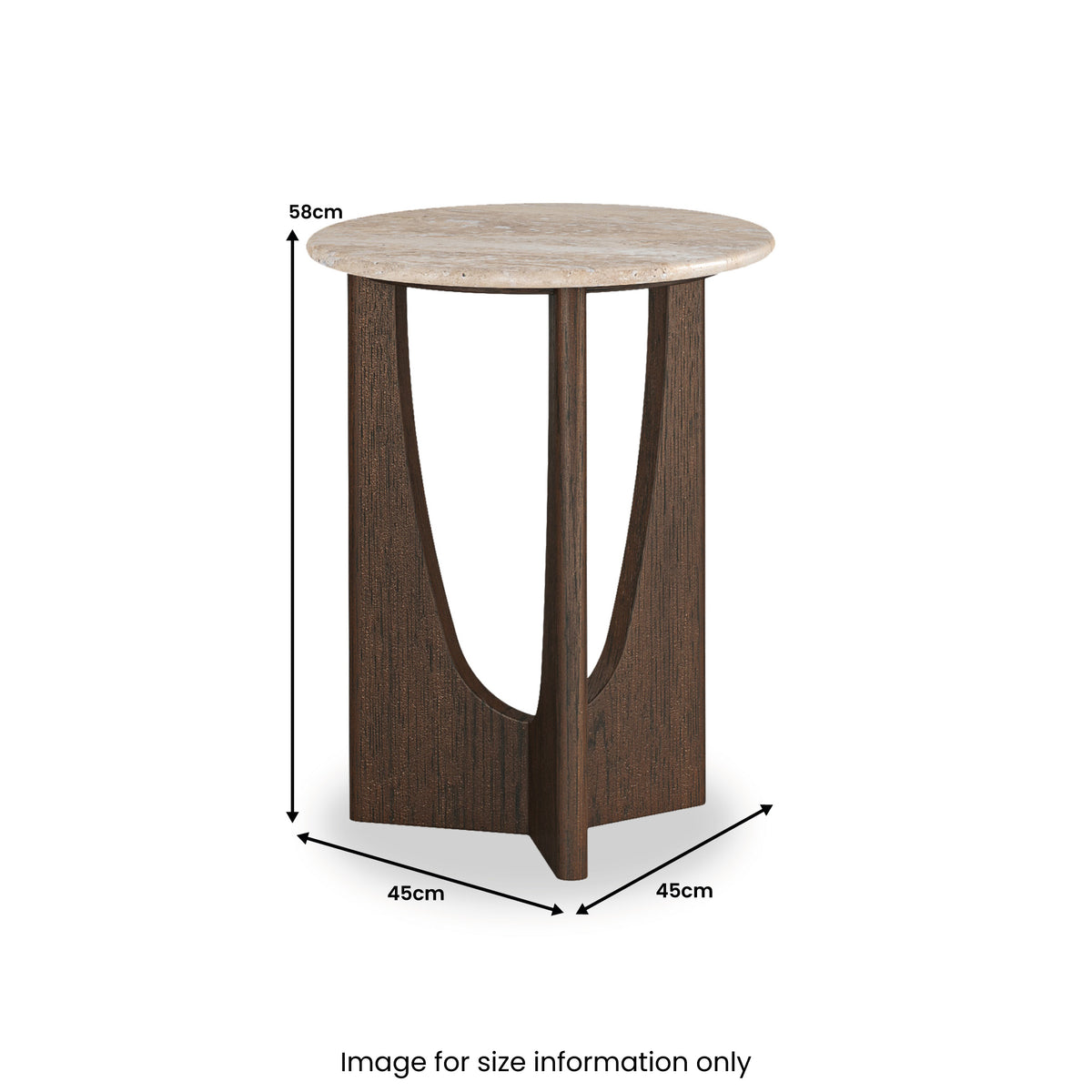Mylor Travertine Top Side Table from Roseland Furniture