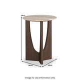 Mylor Travertine Top Side Table from Roseland Furniture