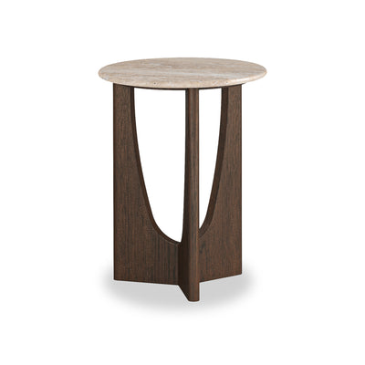 Mylor Travertine Top Side Table