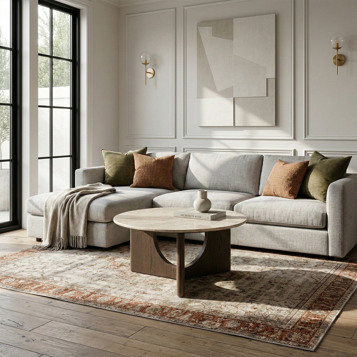 Mylor Travertine Top Coffee Table from Roseland Furniture