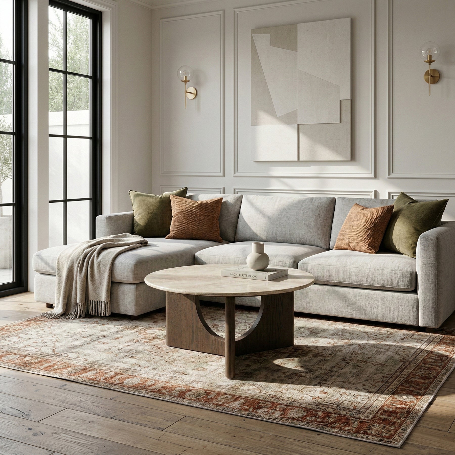 Mylor Travertine Top Coffee Table from Roseland Furniture