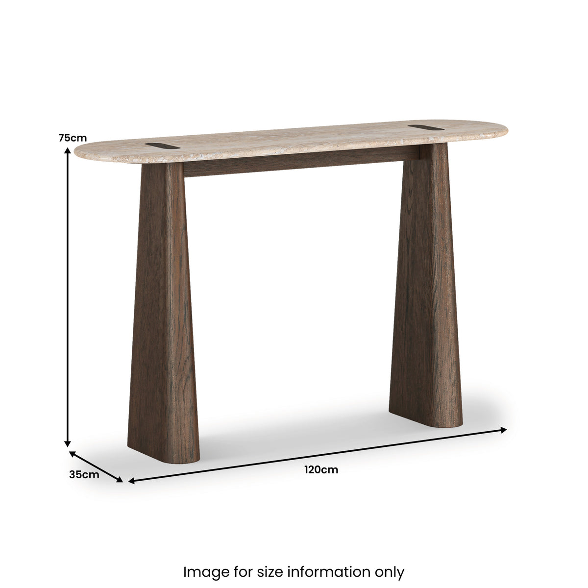 Mylor Travertine Top Console Table from Roseland Furniture