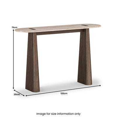 Mylor Travertine Top Console Table