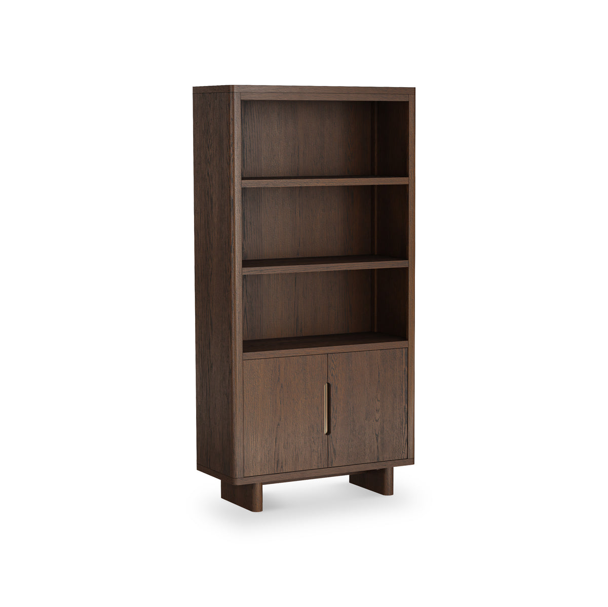 Mylor Oak 2 Door Display Bookcase from Roseland Furniture