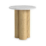 Nyssa Marble Top Columned Side Table from Roseland Furniture