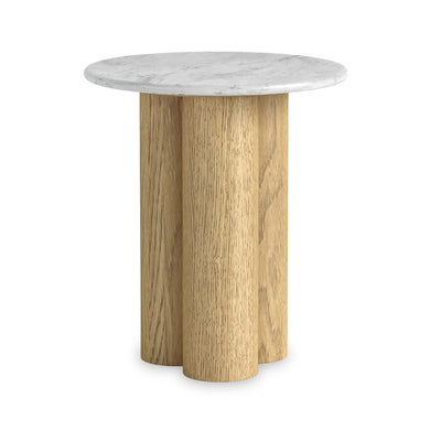 Nyssa Marble Top Columned Side Table