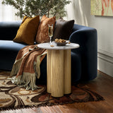 Nyssa Marble Top Columned Side Table from Roseland Furniture