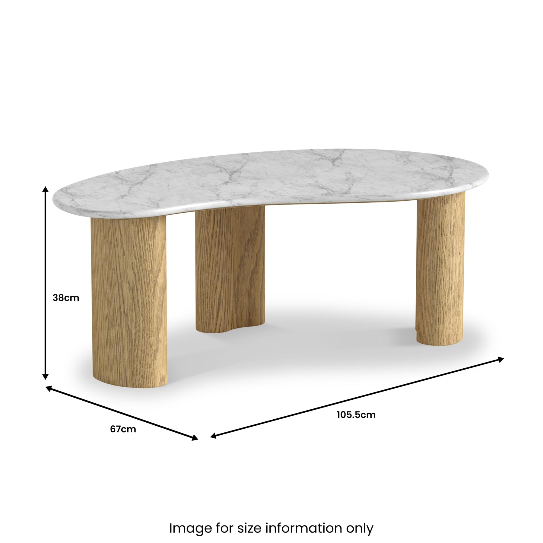 Nyssa Marble Top Tear Drop Coffee Table from Roseland Furniture