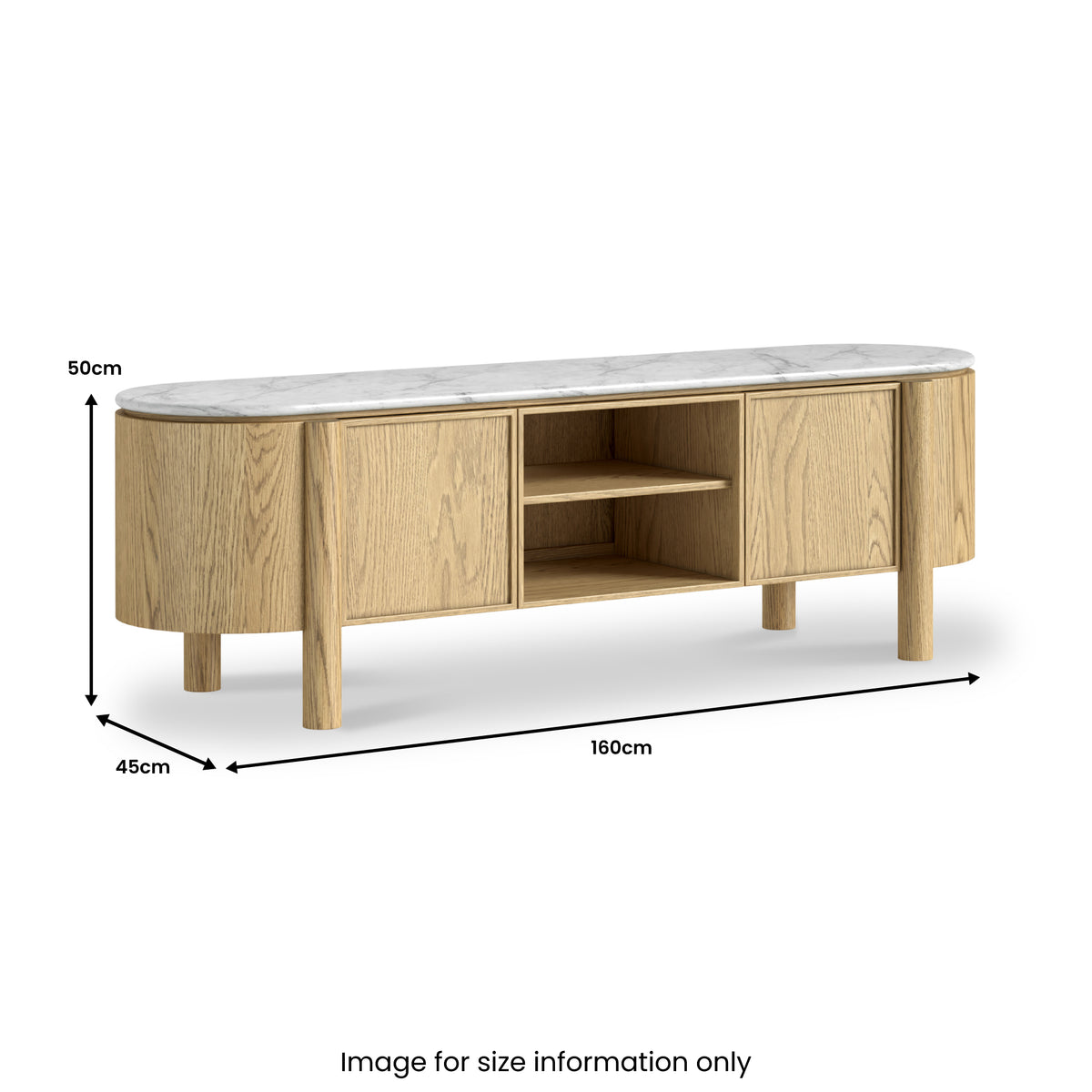 Nyssa Marble Top 160cm TV Unit from Roseland Furniture
