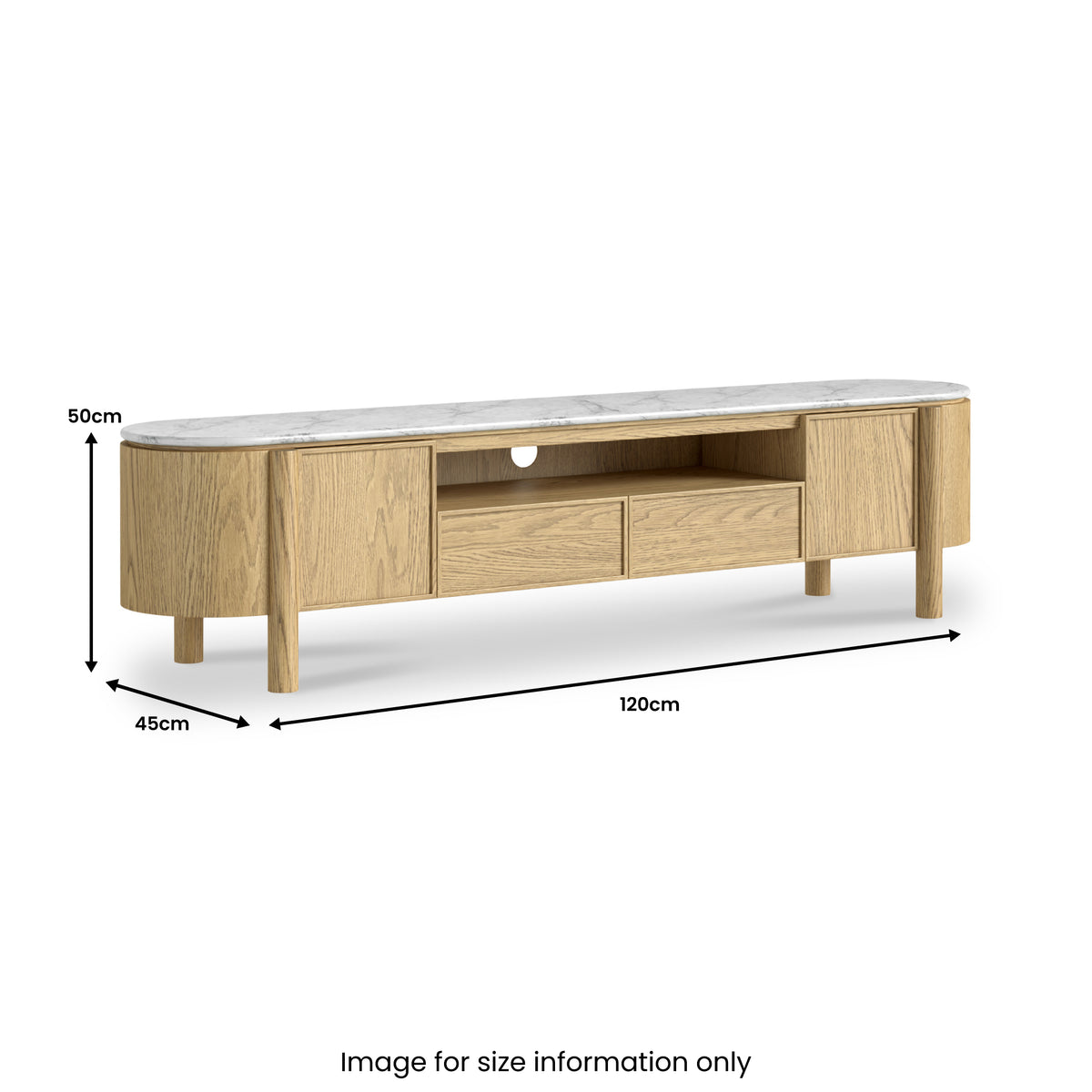 Nyssa Marble Top 210cm TV Unit from Roseland Furniture