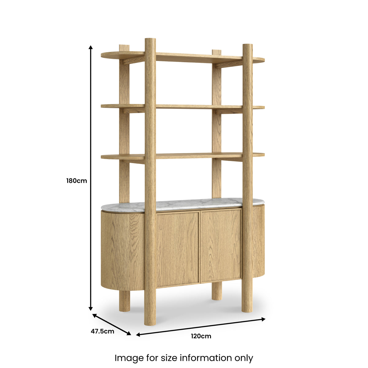 Nyssa Marble Top Bookcase from Roseland Furniture