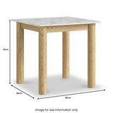 Nyssa Marble Top 80cm Square Dining Table from Roseland Furniture