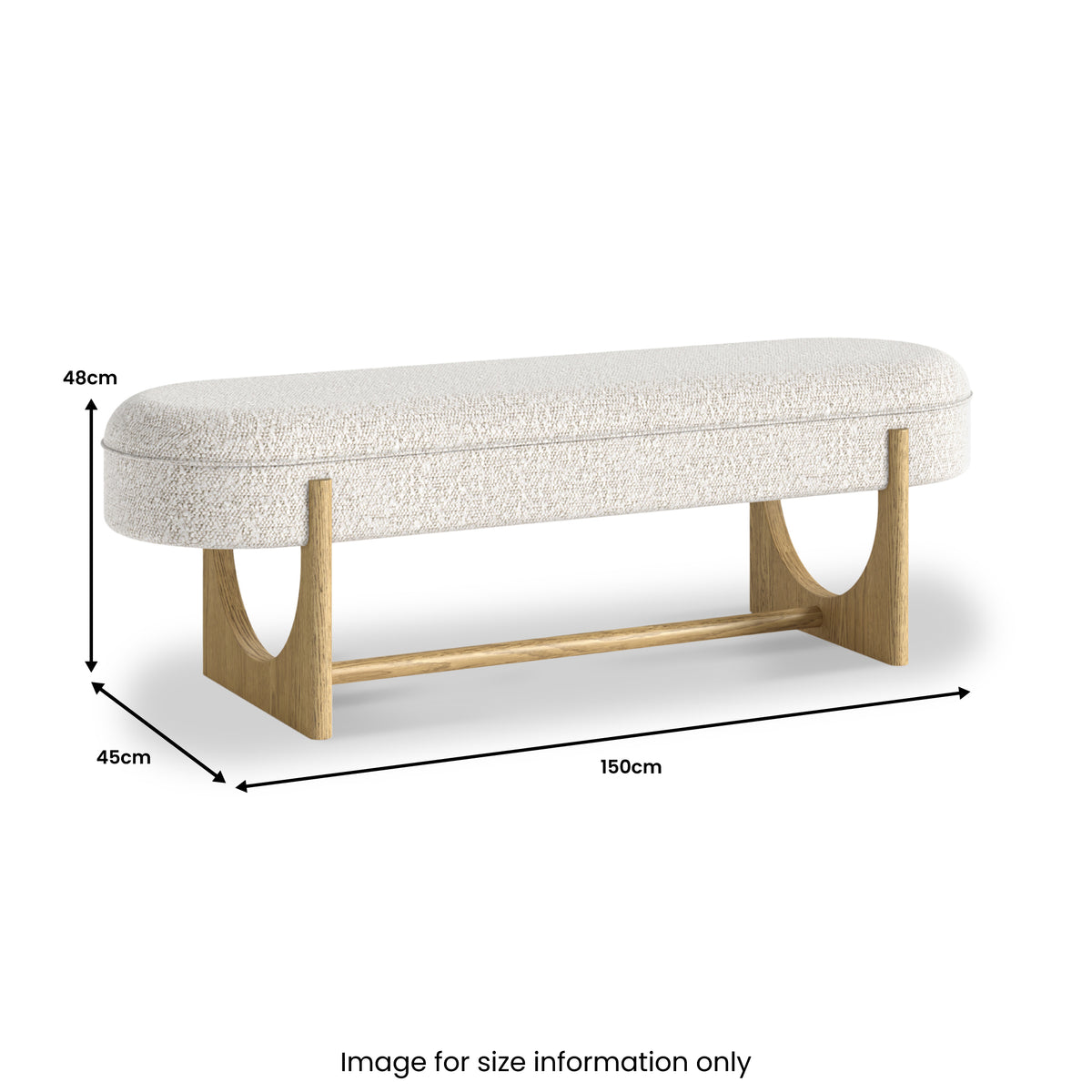 Nyssa Boucle 150cm Dining Bench from Roseland Furniture