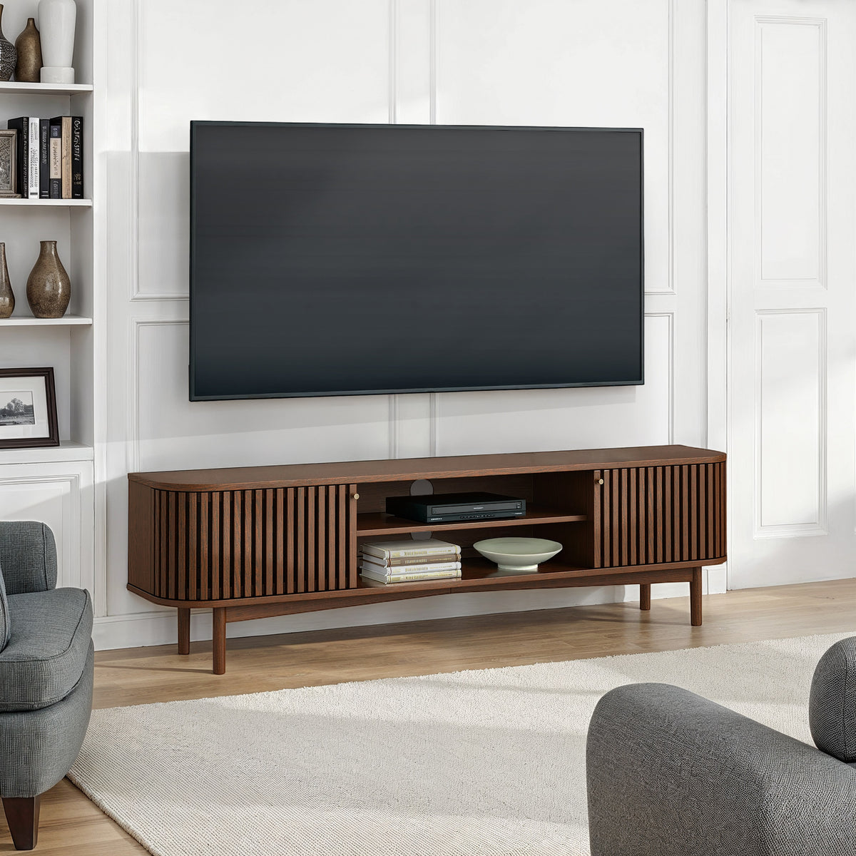 Shorwell Dark Oak 180cm Slatted Large TV Unit