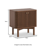 Shorwell Oak Slatted 2 Door Bedside Table Dark Stain from Roseland Furniture