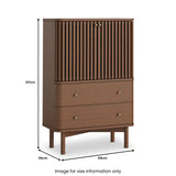 Shorwell Oak Slatted 2 Drawer 2 Door Cabinet Dark Stain from Roseland Furniture