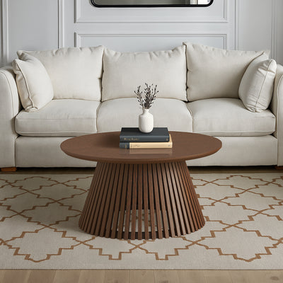 Shorwell Dark Oak Slatted Round Coffee Table