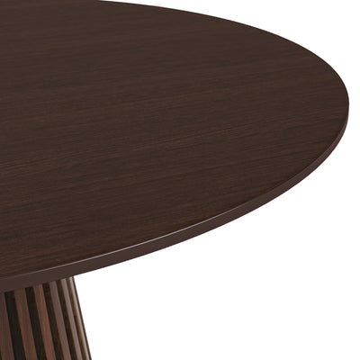Shorwell Dark Oak Slatted Round Dining Table