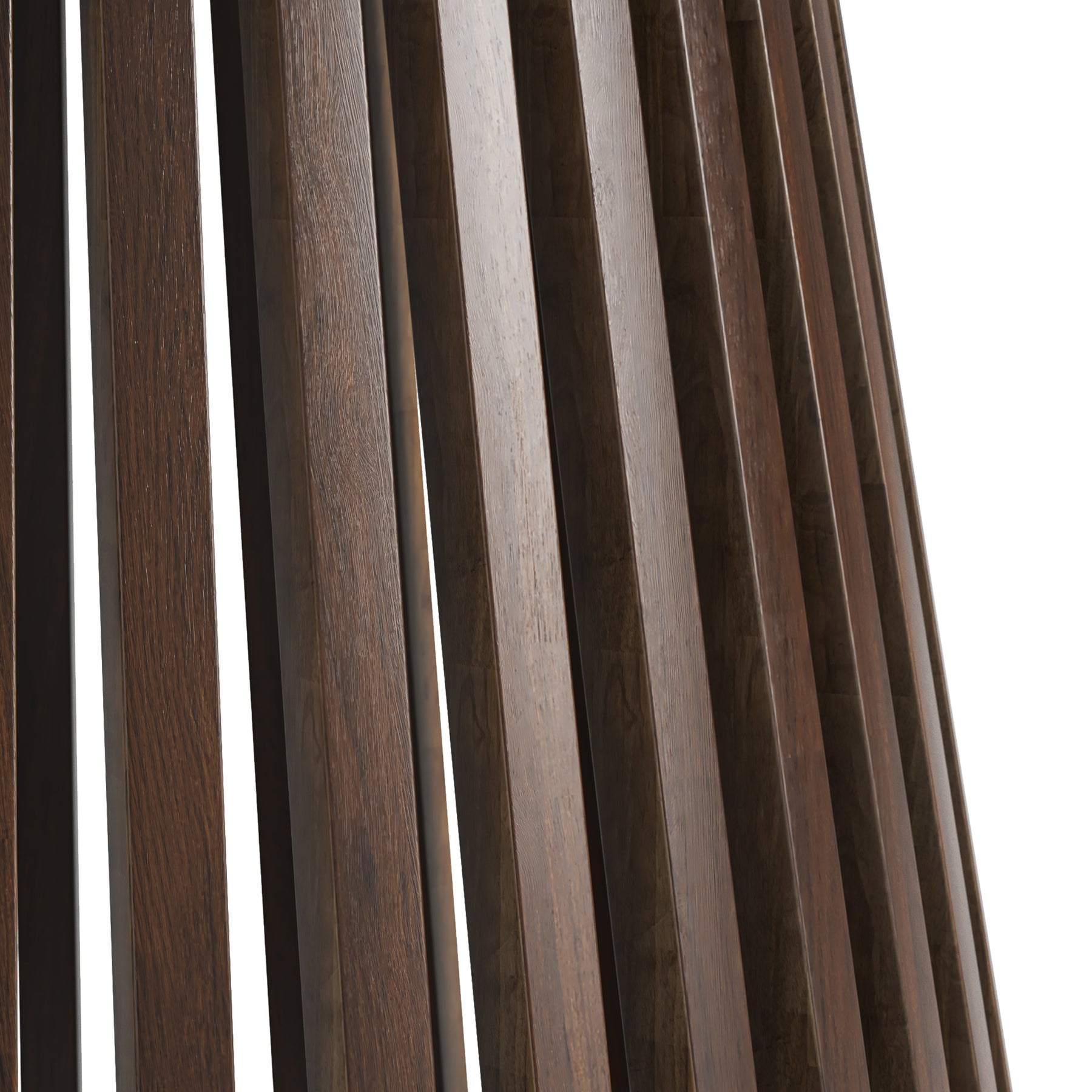 Shorwell Oak Slatted Round Dining Table Dark Stain Front1 from Roseland Furniture