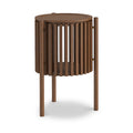Shorwell Oak Slatted Story 1 Door Side Table Dark Stain from Roseland Furniture