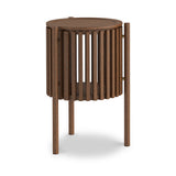 Shorwell Oak Slatted Story 1 Door Side Table Dark Stain from Roseland Furniture