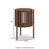 Shorwell Oak Slatted Story 1 Door Side Table Dark Stain from Roseland Furniture