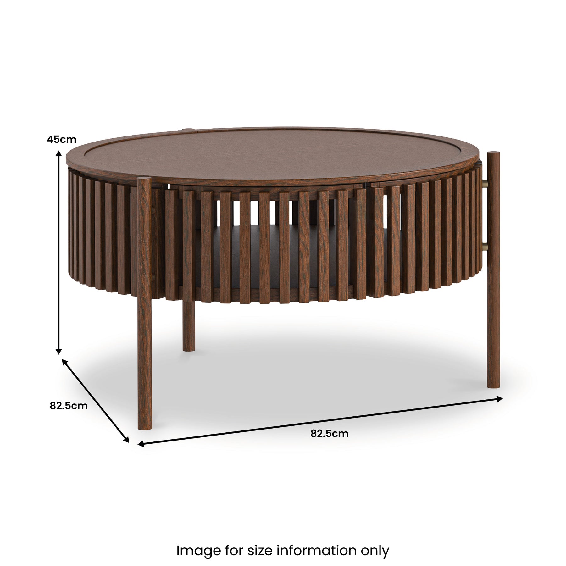 Shorwell Oak Slatted Story 1 Door Coffee Table Dark Stain from Roseland Furniture