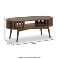 Shorwell Oak Slatted Open Shelf Oval Coffee Table Dark Stain from Roseland Furniture