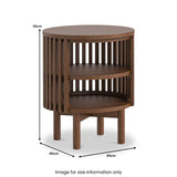 Shorwell Oak Slatted Open Shelf Side Table Dark Stain from Roseland Furniture