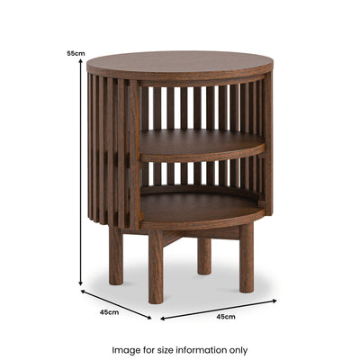 Shorwell Dark Oak Slatted Open Shelf Side Table