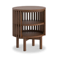 Shorwell Oak Slatted Open Shelf Side Table Dark Stain from Roseland Furniture