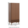 Shorwell Oak Slatted Double Wardrobe With Drawer Dark Stain from Roseland Furniture