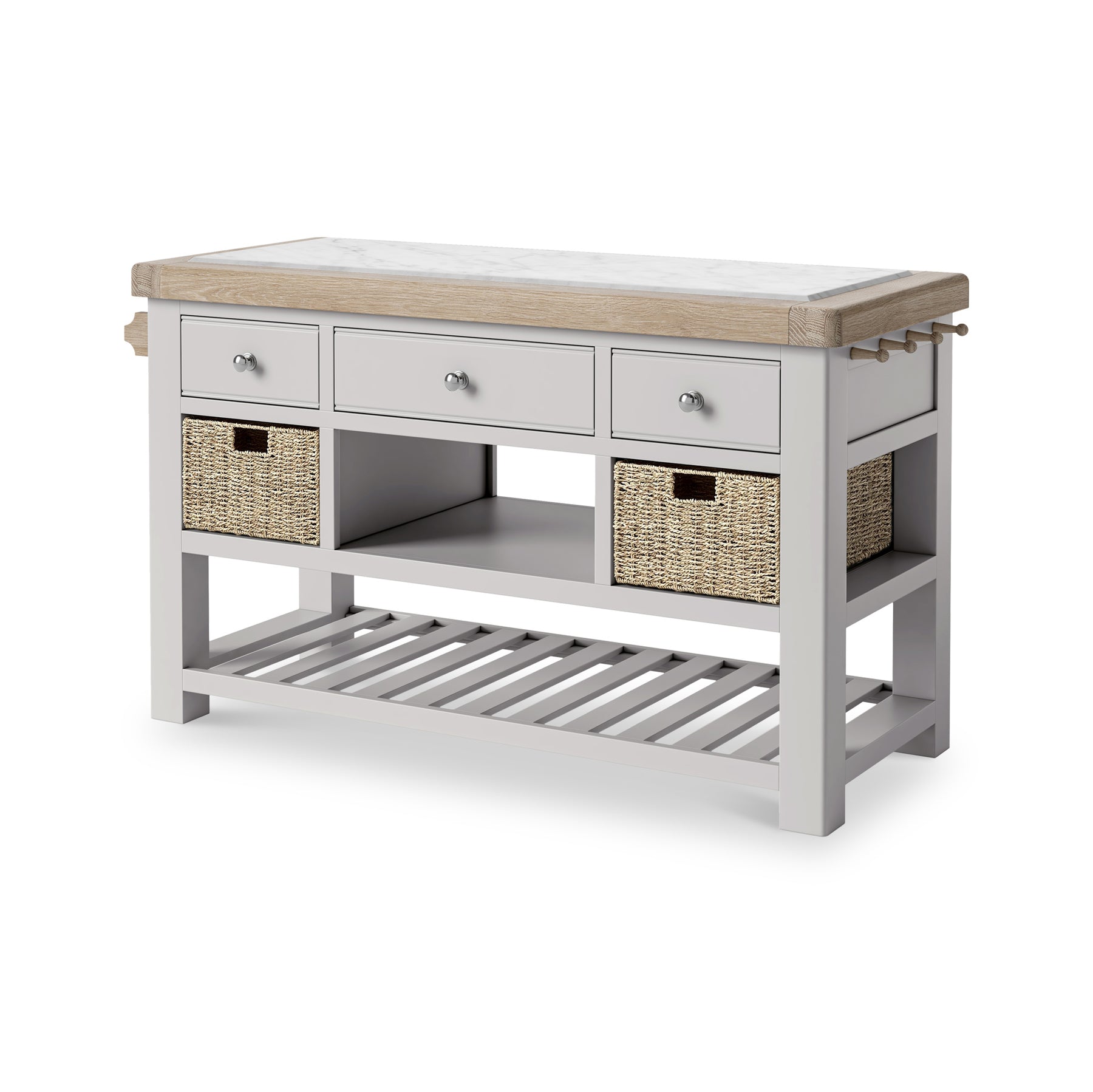 Penzance Large Kitchen Island Grey from Roseland Furniture