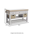 Penzance Large Kitchen Island Grey from Roseland Furniture