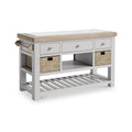 Penzance Large Kitchen Island Grey from Roseland Furniture