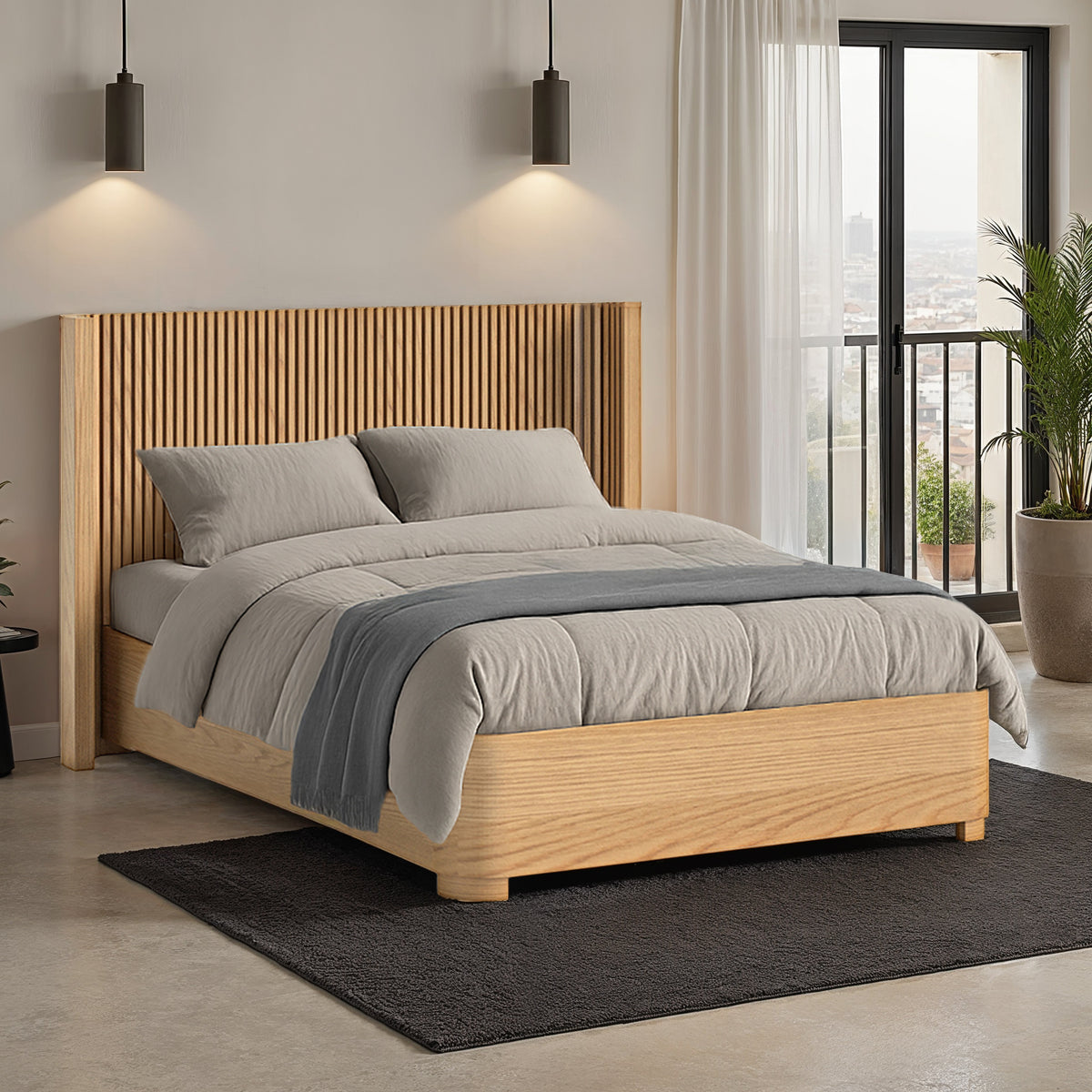 Slatted Frame Shorwell Oak Slatted Bed Frame | Double, King, Super King | Roseland