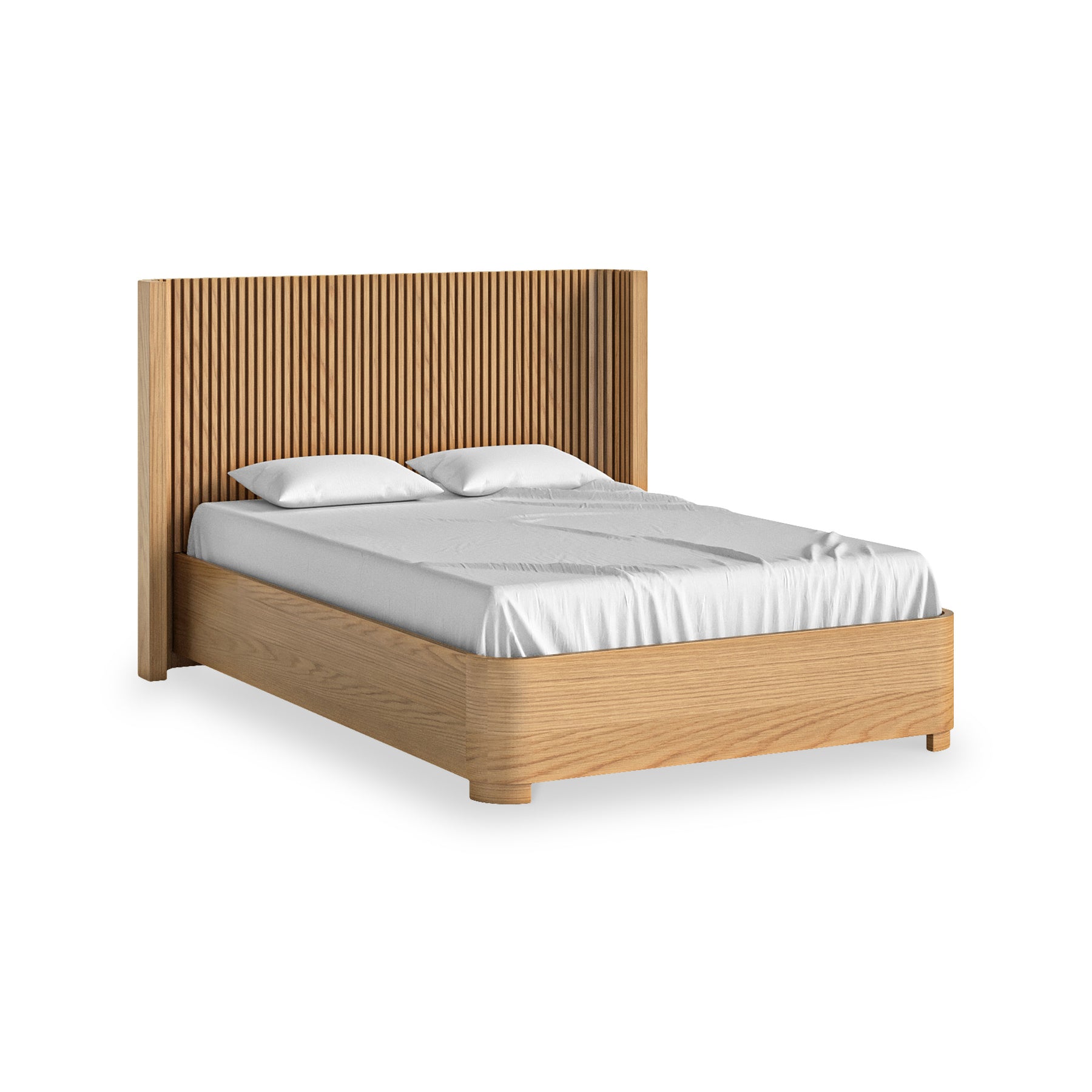 Shorwell Oak Slatted Double Bed from Roseland Furniture