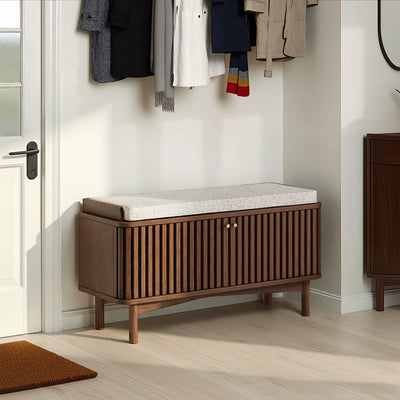 Shorwell Dark Oak Slatted Storage Bench